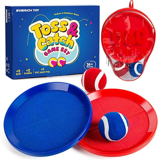 EVERICH Upgraded Toss and Catch Ball Game Set - Indoor and Outdoor Games for Kids 3-12, Beach Sand