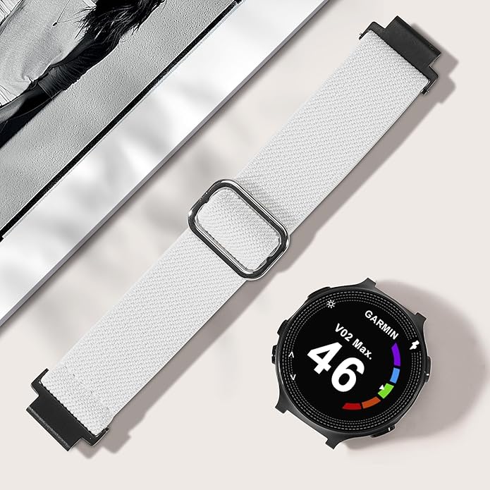 Elastic Nylon Watchband Compatible with Garmin Forerunner 235/220/230/620/630/735XT,Soft Adjustable Sport Stretchy Replacement Strap for Forerunner 235 Lite/Approach S20/S6/S5 Accessory