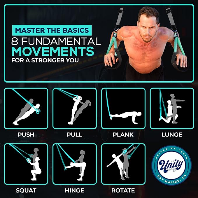 All In One Suspension Trainer Kit, Full Body Workout at Home, Exercise Straps That Will Help You Build Muscle, Burn Fat and Improve Mobility
