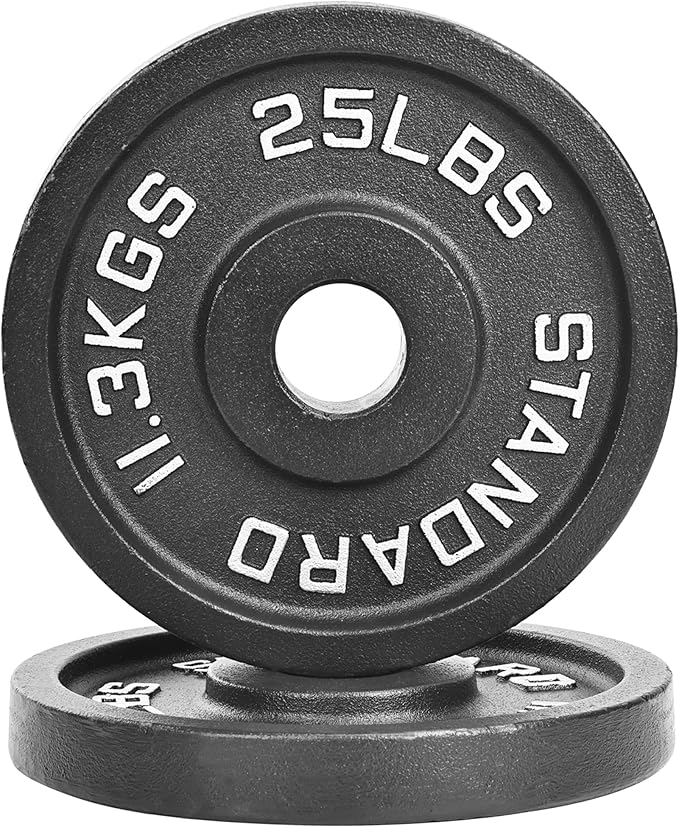 Olympic Cast Iron 2-Inch Weight Plate for Strength Training & Weightlifting, Home Gym, Multiple Weights Available