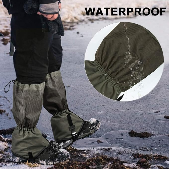 Adjustable Snake Gaiters for Men Women,Snow Boot Guard Gators,Shoe Gaiters,Waterproof Hiking Gaiters for Hunting,Running,Snow,Mountain Climbing,Yard Work