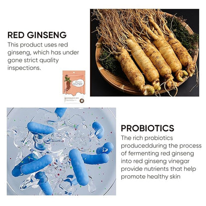 10Pack Sheet Face Masks Skincare for All Skin Types, Moisturizing Hydrating Facial Masks Suitable for Sensitive Skin, Red Ginseng Face Masks for Wrinkles, Fine-Lines, Firmness and Elasticity