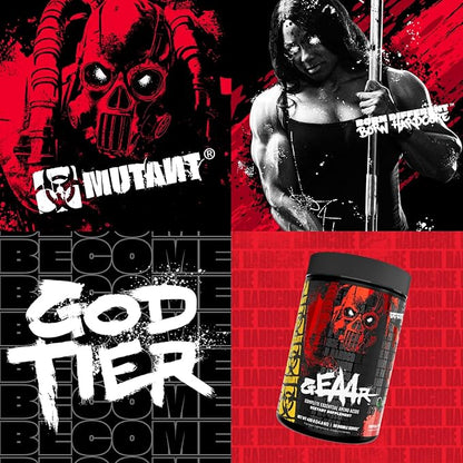 Mutant GEAAR - 9.4g of EAA Powder + Arginine, 7g BCAAs, 4g Leucine, Electrolytes, Coconut Water, 30 Servings - Blue Raspberry