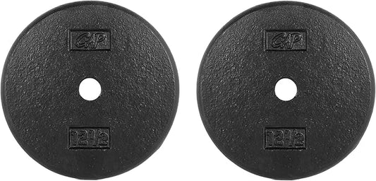 CAP Barbell Standard 1-Inch Cast Iron Weight Plates - Singles & Sets | 1.25-50 lbs | Multiple Options