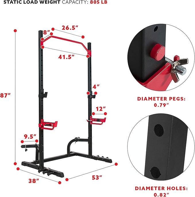 Sunny Health & Fitness Multifunctional Strength Training Home Gym ??Complete Workout Equipment with Training Attachments, Optional Squat Stand, Power Rack Cage, Adjustable Incline Bench