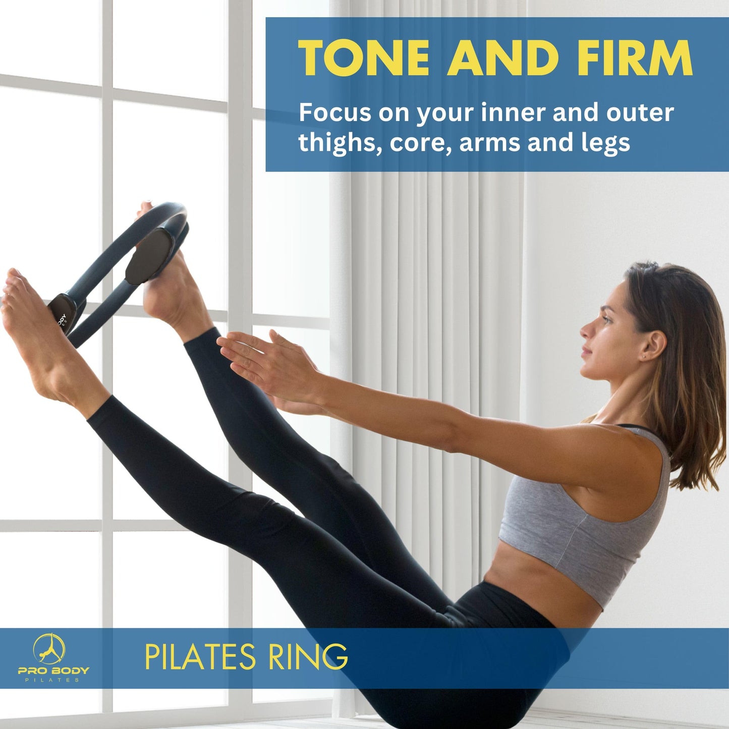ProBody Pilates Circle - 14 Inch Magic Circle Pilates Ring (Black)
