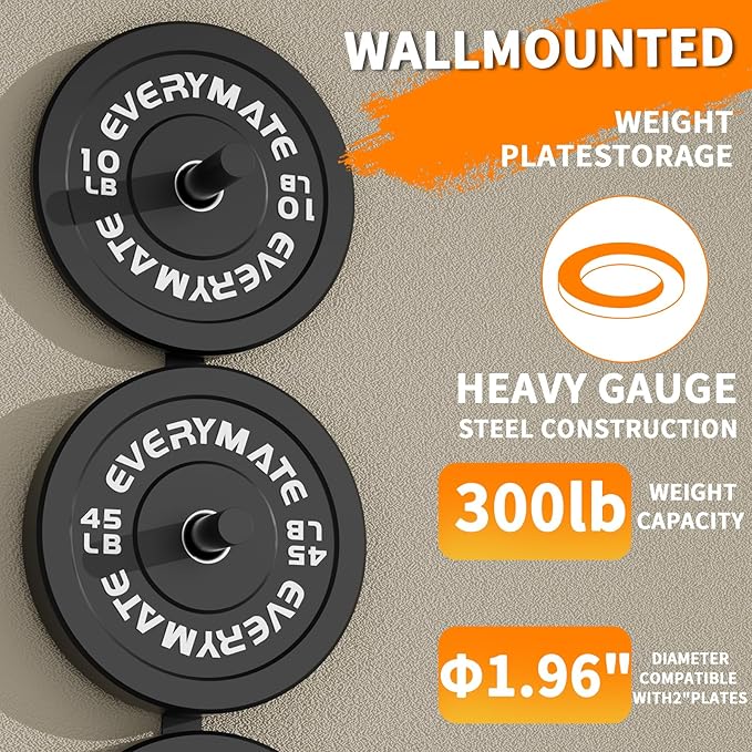 Weight Plate Storage Rack, Olympic Weight Plate Holder, Bumper Plate Storage, Home Gym Organizer
