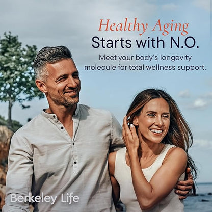 Berkeley Life Nitric Oxide Booster & Test Strips Starter Kit - 60 Capsules & 50 Test Strips - Nitric Oxide Supplements Helps Support Healthy Blood Pressure, Circulation & Cardiovascular Health