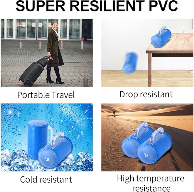 Water Dumbbells, Water Filled Training Dumbbells, Travel Weights Set, Adjustable Weights to 4-30 Lbs/Pair, Portable Gym for Strength Training, Fitness and Shaping