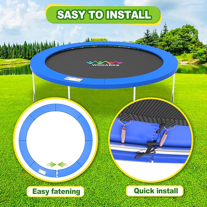 Trampoline Pad, 10ft 12ft 14ft Trampoline Replacement Safety Pad, Waterproof and Tear-Resistant Safety Spring Cover Round Frame Pad