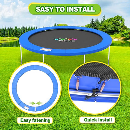 Trampoline Pad, 10ft 12ft 14ft Trampoline Replacement Safety Pad, Waterproof and Tear-Resistant Safety Spring Cover Round Frame Pad