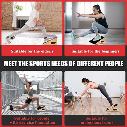CAELUM Slant Board for Squats, Training Incline Board for Knees Over Toes, Wooden Non-Slip 25 Degree Incline Durable Board for Calf Stretch, Weightlifting, Fitness, 1000 Lbs Weight Capacity