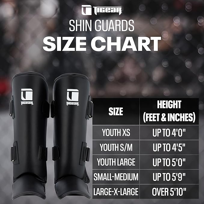 Tigear Core Shin Guards – MMA Martial Arts Shin Guards for Muay Thai & Kickboxing Sparring and Training | Premium, Lightweight | Professional Protection for Men, Women, Kids