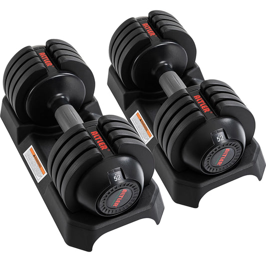 ALTLER Adjustable Dumbbell Set, 52LB Pair with Tray for Workout Strength Training Fitness