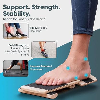 Balance Board ??Foot & Ankle Strengthener | Plantar Fasciitis Relief, Achilles Tendonitis & Sprained Ankle Recovery | Single Leg Stability Training & Physical Therapy