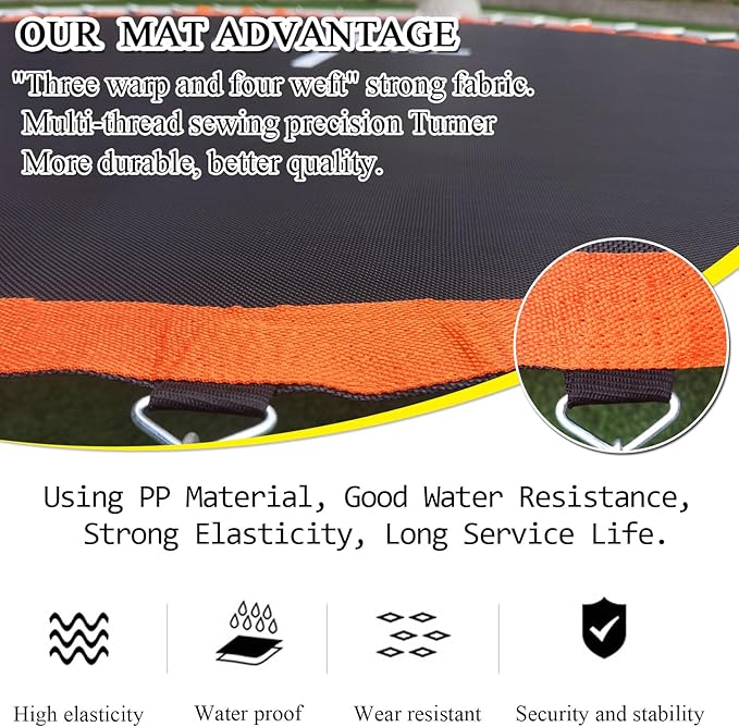 Trampoline Mat, Dia:80", Fits 8FT Round Frame, with 48 V-Rings and Spring Tool, Replacement Jumping Mat for Reinforce, UV-Resistant