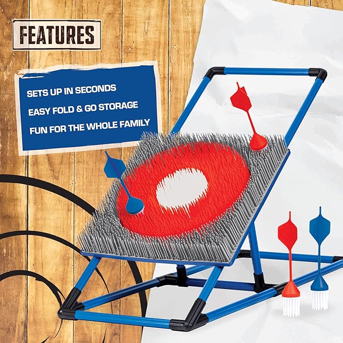 Eastpoint Axe Throw & Lawn Dart Target Sets - Bristle Axe Throwing Target & 2-in-1 Combo Backyard Game for Indoors and Outdoors