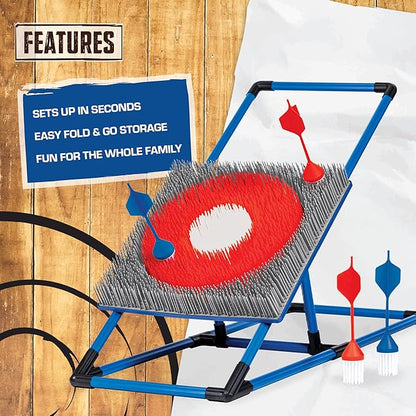Eastpoint Axe Throw & Lawn Dart Target Sets - Bristle Axe Throwing Target & 2-in-1 Combo Backyard Game for Indoors and Outdoors
