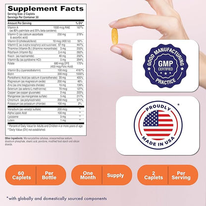 Health Thru Nutrition Ultra-Betic Multivitamin 60 Count | Supports Nerve, Vision, Energy | with ALA, Lycopene | Non-GMO, Clean Label | Third-Party Tested for Quality