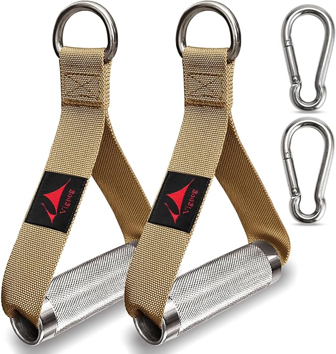 Heavy Duty Metal Workout Handles，Replacement Grip Attachments for Cable Machines, Resistance Bands, LAT Pulldown, Strength Exercise Home Gym & Commercial Fitness Equipment