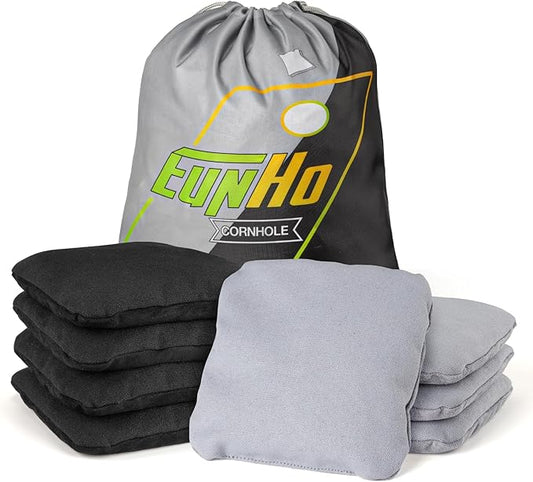 EunHo Dual Sided Cornhole Bags Regulation Set of 8 Professional Cornhole Bean Bags Slick and Stick