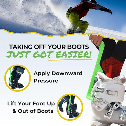Ski Boot Remover Tool with Ergonomic Handle - Heavy-Duty Boot Removal Device for Skiing, Snowboarding, Ice Skates, & More - Lightweight USA-Made Ski Accessories