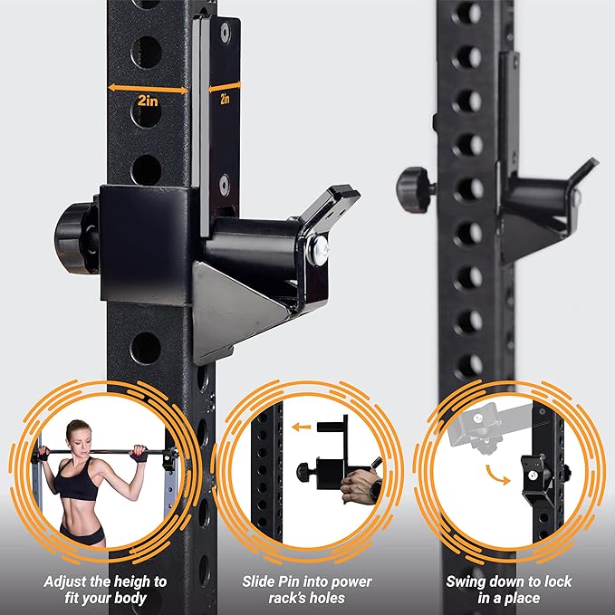 Yes4All Power Rack J-Hooks & Attachments ??Heavy Duty Barbell Holders Compatible with 2x2 & 3x3 Power Racks for Home Gym