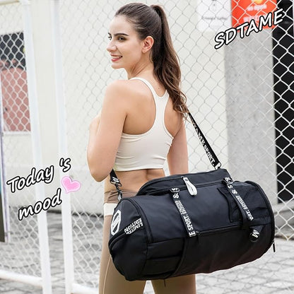 Gym Duffle Bag Backpack with Shoe Compartment,4 ways Travel Backpack for Women and Men,Multi-Functional Weekender bag with Waterproof Layer&Laptop Compartment for Fitness, Travel,Camping