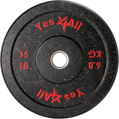 Yes4All 2" Bumper Plate, 10-190 LB Olympic Rubber Weight Plate with Steel Hub for WeightLifting, Strength Training, Home Gym, Less Impact, Absorb Bounce & Shock, Multiple Options