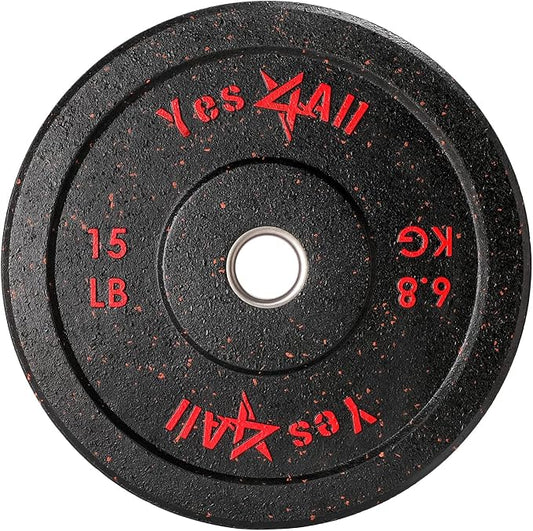 Yes4All 2" Bumper Plate, 10-190 LB Olympic Rubber Weight Plate with Steel Hub for WeightLifting, Strength Training, Home Gym, Less Impact, Absorb Bounce & Shock, Multiple Options