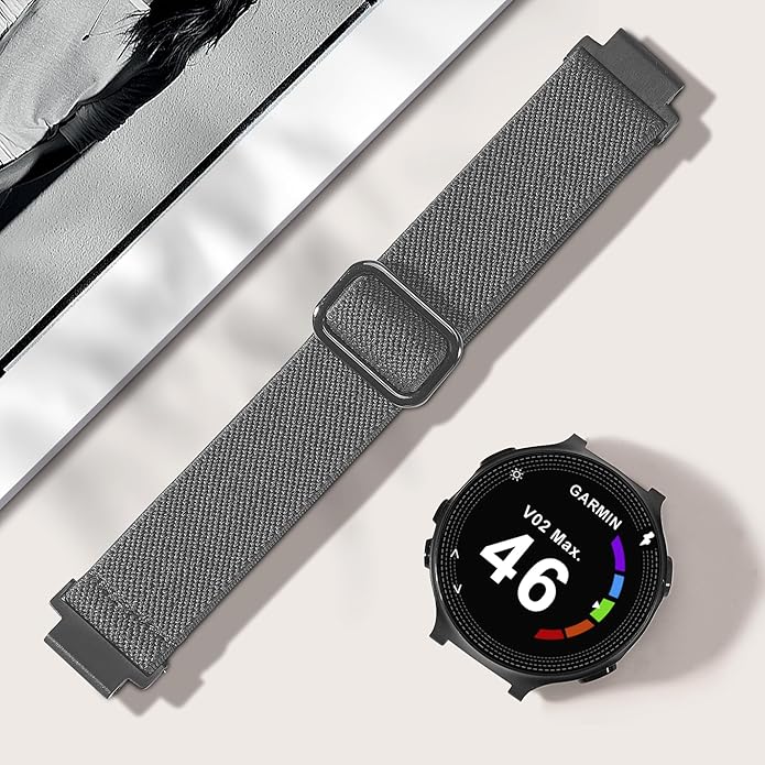 Elastic Nylon Watchband Compatible with Garmin Forerunner 235/220/230/620/630/735XT,Soft Adjustable Sport Stretchy Replacement Strap for Forerunner 235 Lite/Approach S20/S6/S5 Accessory
