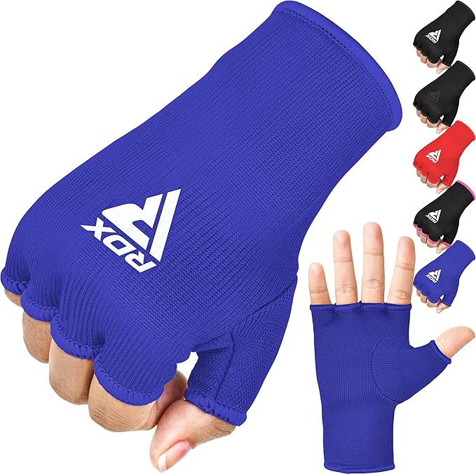 RDX Boxing Hand Wraps Inner Gloves Men Women, Half Finger Elasticated Bandages, Under Mitts Fist Protection, Muay Thai, Kickboxing, MMA, Martial Arts Speed Bag Punching Training
