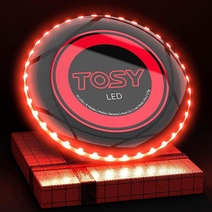 TOSY Bundle of 3-2X Green + Red - Flying Disc 36 LEDs, Super Bright, Smart Modes, Auto Light Up, Rechargeable, Cool Fun Christmas, Birthday & Camping Gift for Men/Boys/Teens/Kids, 175g Frisbee