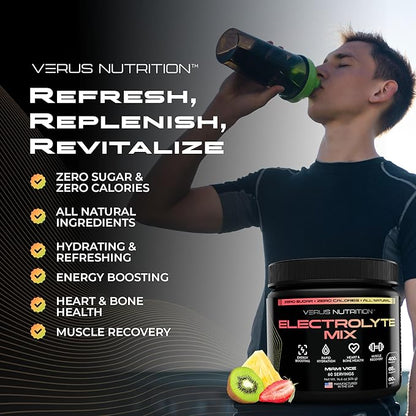 Electrolytes Powder No Sugar- Zero Calorie Hydration Powder | Sugar Free Electrolytes for Fasting, Keto & Vegan | Natural Ingredients Electrolyte Mix for Energy Boost, 60 Servings