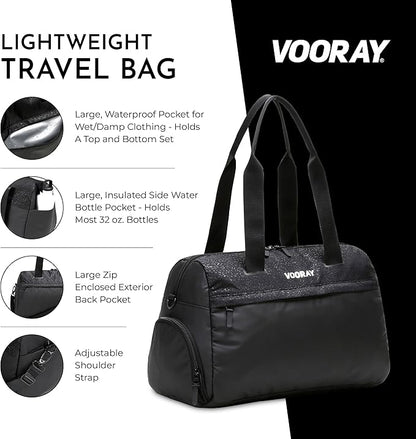 Vooray 25L Trainer Duffel Bag ??Lightweight Travel Duffel for Women and Men with Shoe Pocket, Workout Bag, Weekender for Overnight, Football, Traveling, or Hospital Use