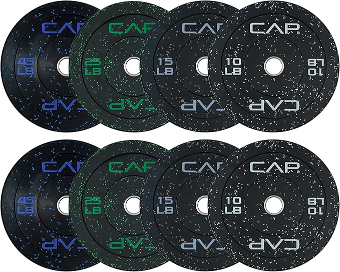 CAP Barbell 2-Inch Olympic Bumper Plate Weight Set | 100-370 lbs | Multiple Options