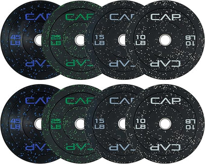 CAP Barbell 2-Inch Olympic Bumper Plate Weight Set | 100-370 lbs | Multiple Options