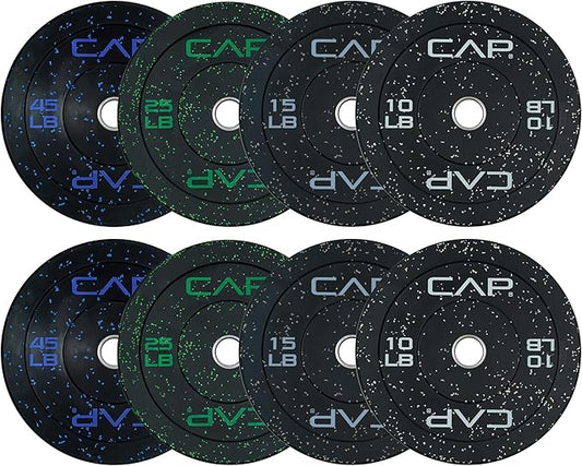 CAP Barbell 2-Inch Olympic Bumper Plate Weight Set | 100-370 lbs | Multiple Options