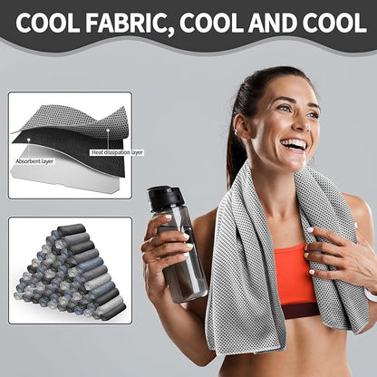 Honoson Cooling Towel Bulk - Neck & Face Cool Chilly Towels Microfiber Breathable Sport Sweat Rag for Gym, Yoga, Travel, Camping, Running, Outdoor