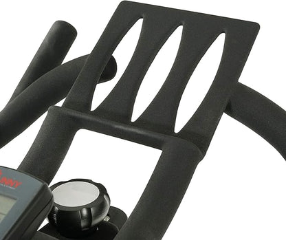 Sunny Health & Fitness Indoor Cycling Exercise Bike w/Pulse Sensors & 4-Way Adjustable Seat, Stationary Home Cardio Training Machine w/Micro-Adjustable Magnetic Resistance for Intensive Cardio Session