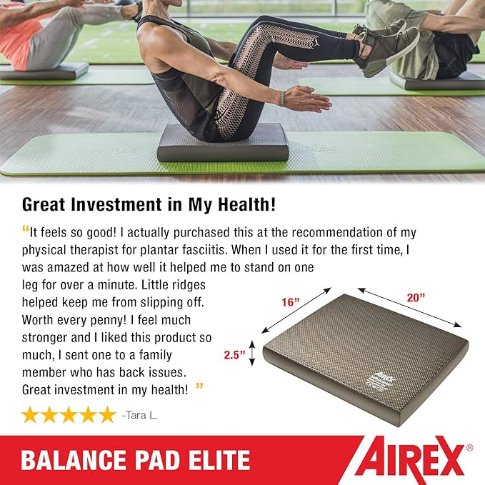 AIREX Balance Pad ??Stability Trainer for Balance, Stretching, Physical Therapy, Exercise, Mobility, Rehabilitation and Core Training Non-Slip Closed Cell Foam Premium Balance Pad