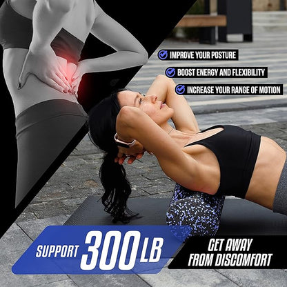 Yes4All High-Density EPP Round Back Roller Foam, Exercise Foam Roller for Yoga, Pilates & Stretching - 12, 18, 24, 36 inch