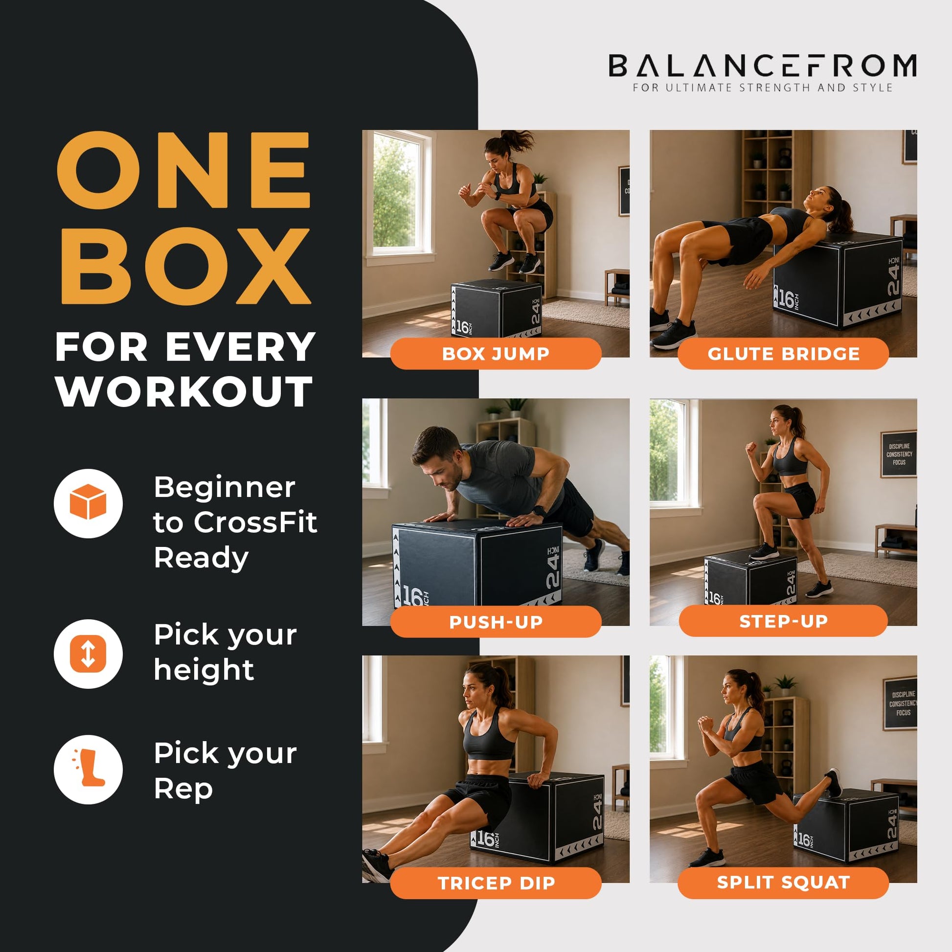 BalanceFrom 3-in-1 Foam Plyometric Jump Box for Home Gym with Multiple Height Options – Versatile