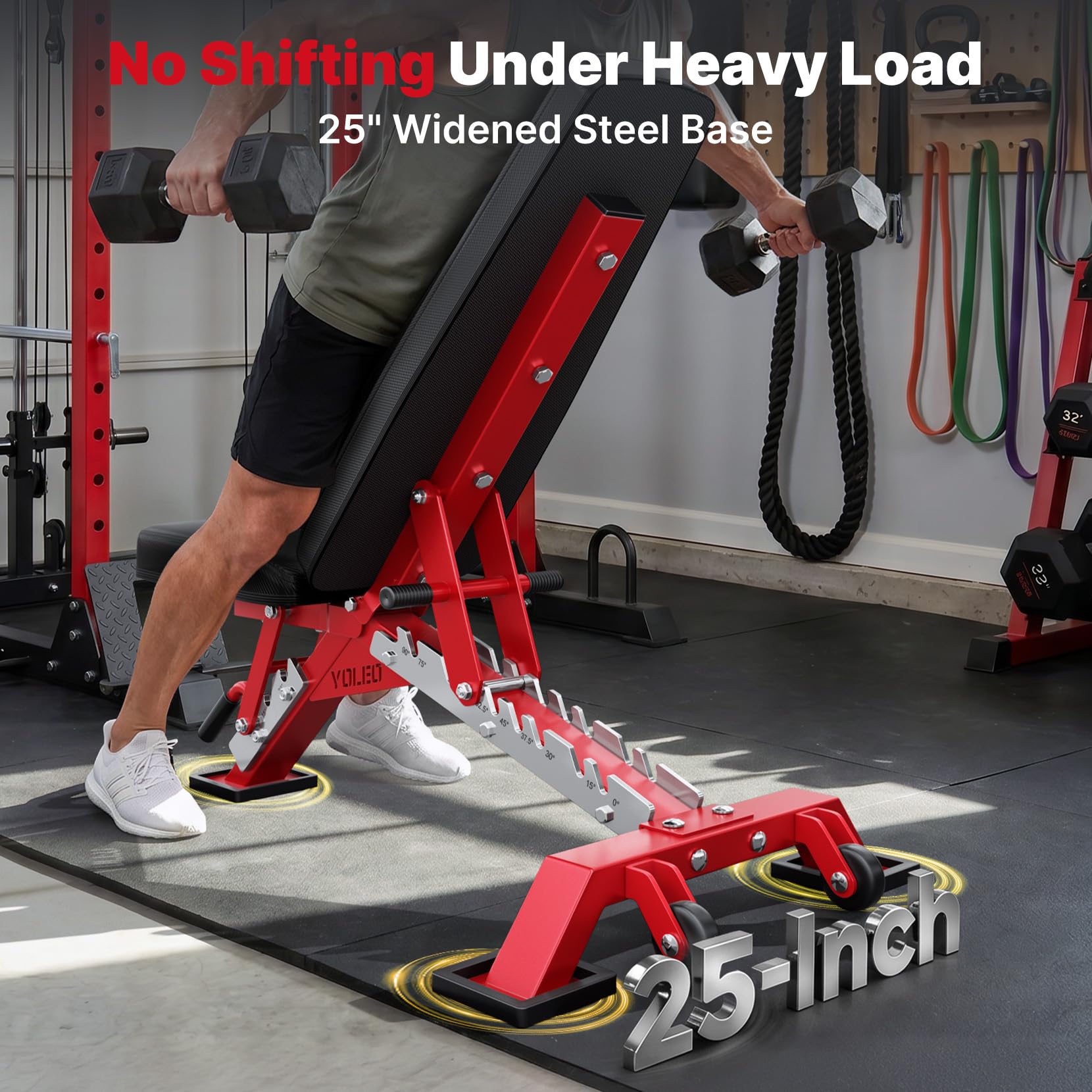 YOLEO Commercial Adjustable Weight Bench, ASTM Certified 2315LB, 8-Gauge Steel Workout Bench