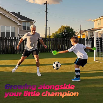 Sportout Kids Goalkeeper Gloves, Soccer Gloves with Double Wrist Protection and Non-Slip Wear Resistant Latex Material to Give Protection to Prevent Injuries