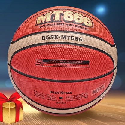 Training Soft Touch Rubber and Faux Leather Fighting Basketball, High Bounce Indoor Outdoor Basketball Gift