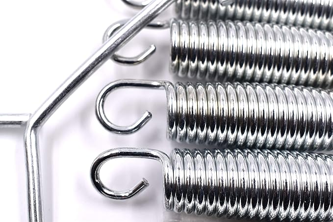 6.5" Trampoline Springs Heavy Duty Galvanized Steel Replacement Spring Set ，Come with Free Triangle Hook-Hook(10 Pieces)
