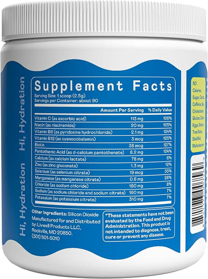 Hi-Lyte Daily Essentials Electrolytes Powder Mix Unflavored, 90 Servings