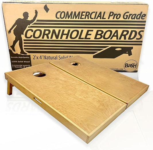 Regulation Solid Wood Cornhole Boards 2'x4' -Choose Between Commercial Grade No Bounce (Cherry