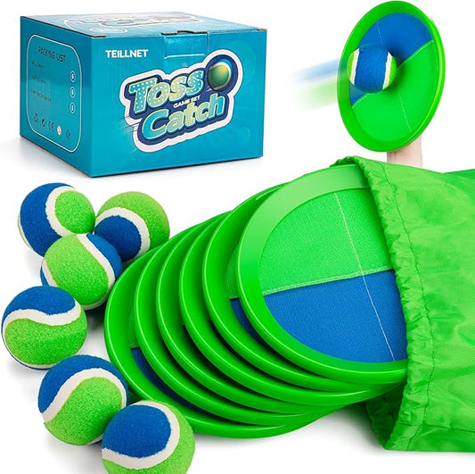Toss and Catch Ball Set Upgraded - Kids Toys Outdoor Games for Whole Family - Water-Resistant Great for Beach Pool Yard Games - Classic Gift for Boys Girls 3 4 5 6 7 8 9 10 11 12+ Years Old